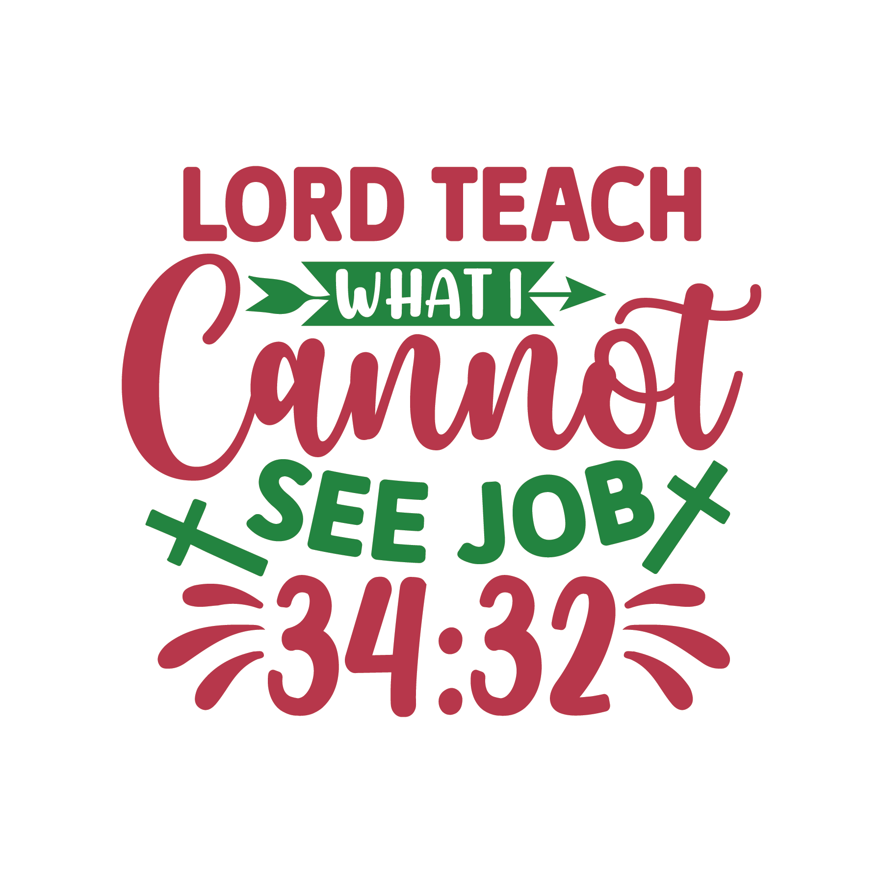 Inspirational Quote "Lord Teach What I Cannot See Job 34:32" Motivational Sticker Vinyl Decal Motivation Stickers- 5" Vinyl Sticker Waterproof