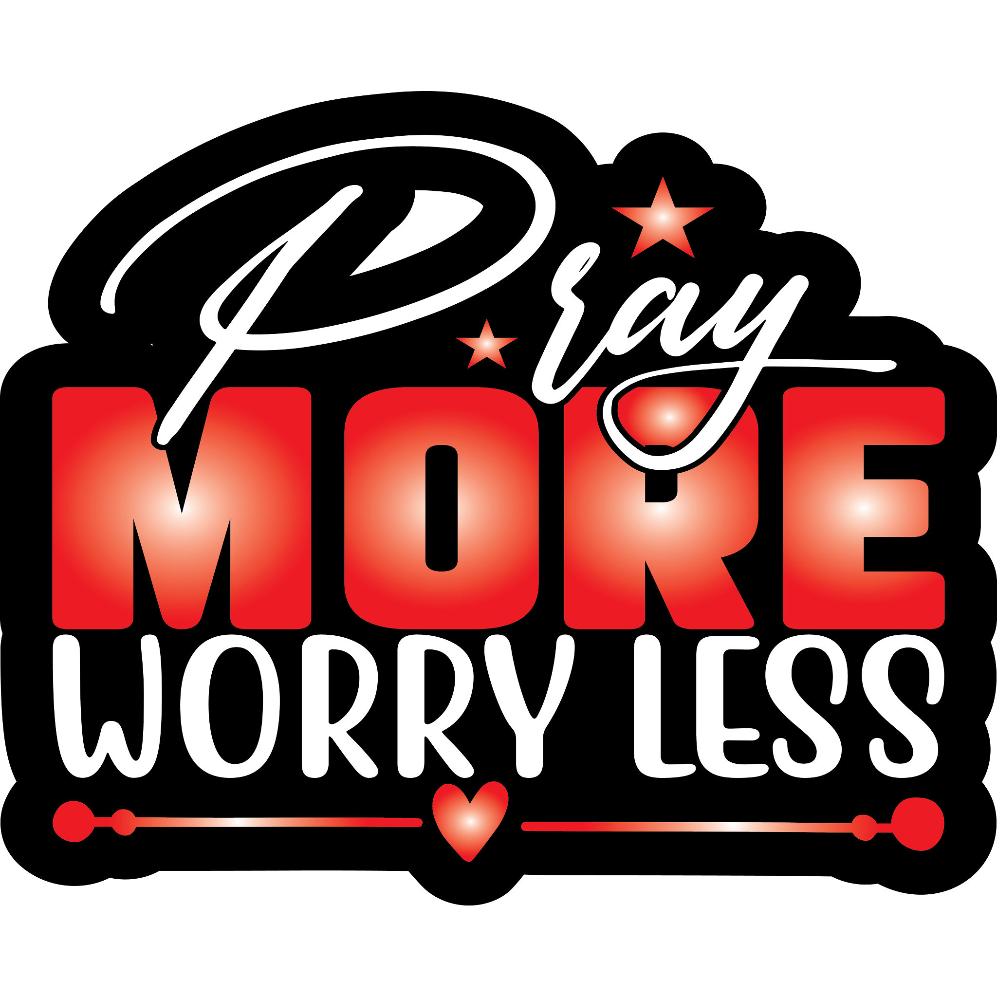 Inspirational Quote "Pray More Worry Less Pretty Gift Sticker" Motivational Sticker Vinyl Decal Motivation Stickers- 5" Vinyl Sticker Waterproof