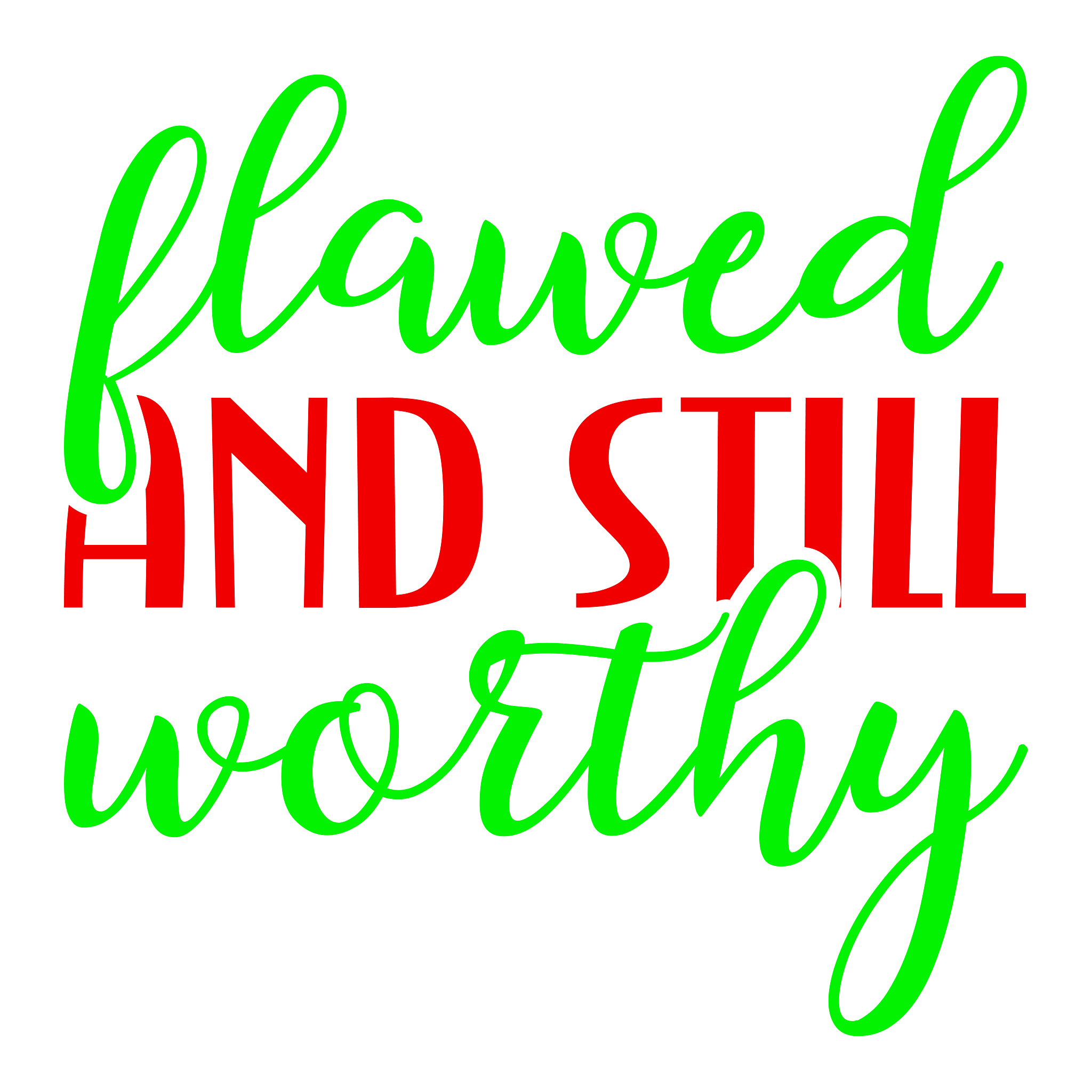 Inspirational Quote "Flawed and Still Worthy Pretty Gift Sticker" Motivational Sticker Vinyl Decal Motivation Stickers- 5" Vinyl Sticker Waterproof