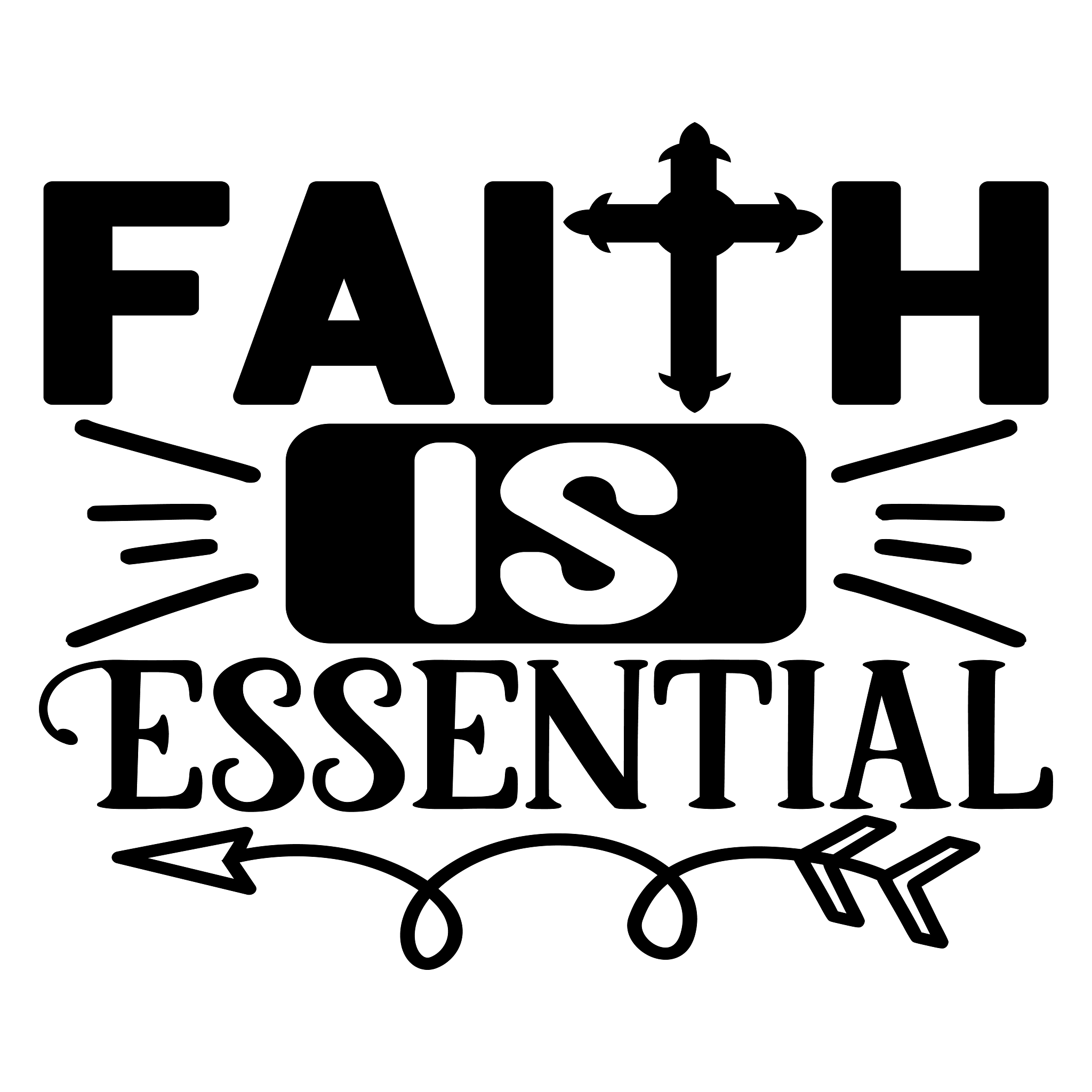Inspirational Quote "Faith is Essential, Pretty Gift Sticker" Motivational Sticker Vinyl Decal Motivation Stickers- 5" Vinyl Sticker Waterproof