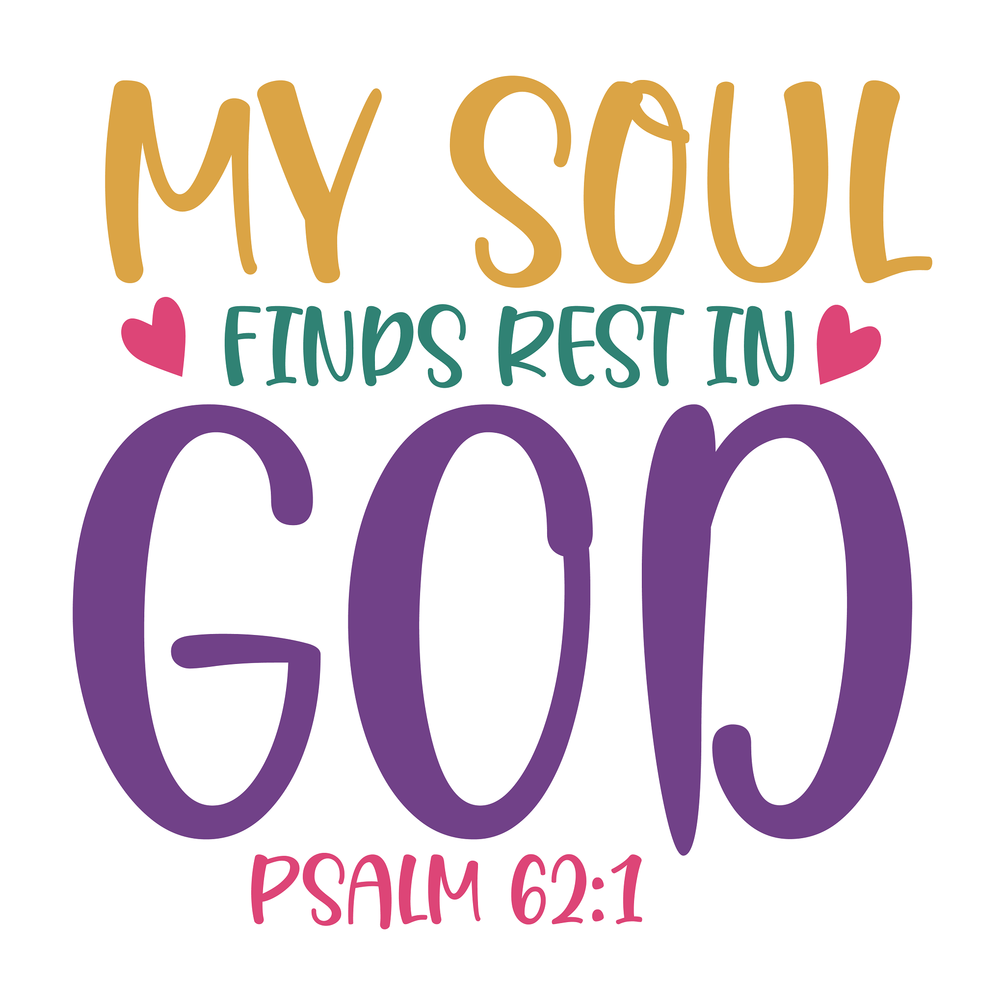 Inspirational Quote "My Soul Finds Rest in God PSALM 62:1" Motivational Sticker Vinyl Decal Motivation Stickers- 5" Vinyl Sticker Waterproof