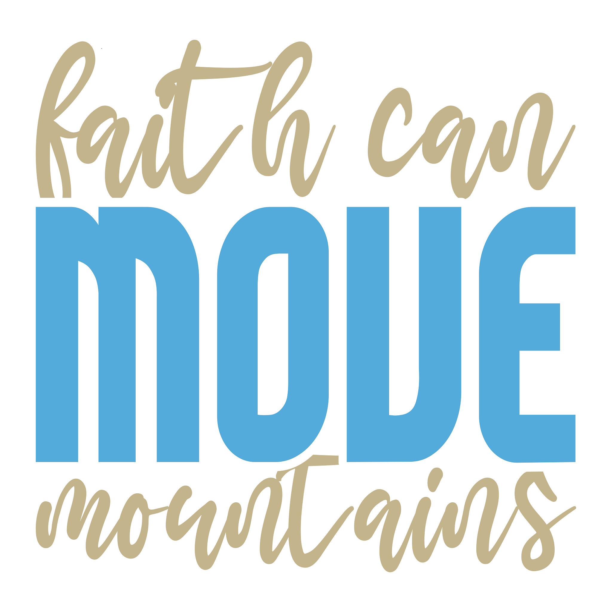 Inspirational Quote "Faith Can Move Mountains, Sticker Gift" Motivational Sticker Vinyl Decal Motivation Stickers- 5" Vinyl Sticker Waterproof