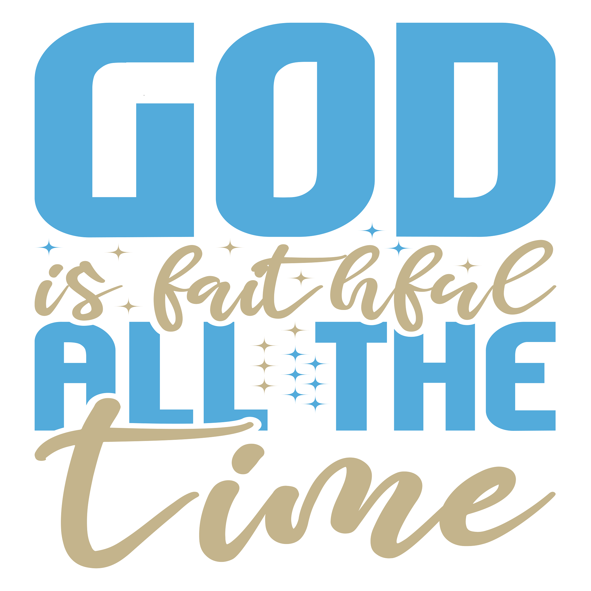 Inspirational Quote "God is Faithful all the Time, Sticker Gift" Motivational Sticker Vinyl Decal Motivation Stickers- 5" Vinyl Sticker Waterproof