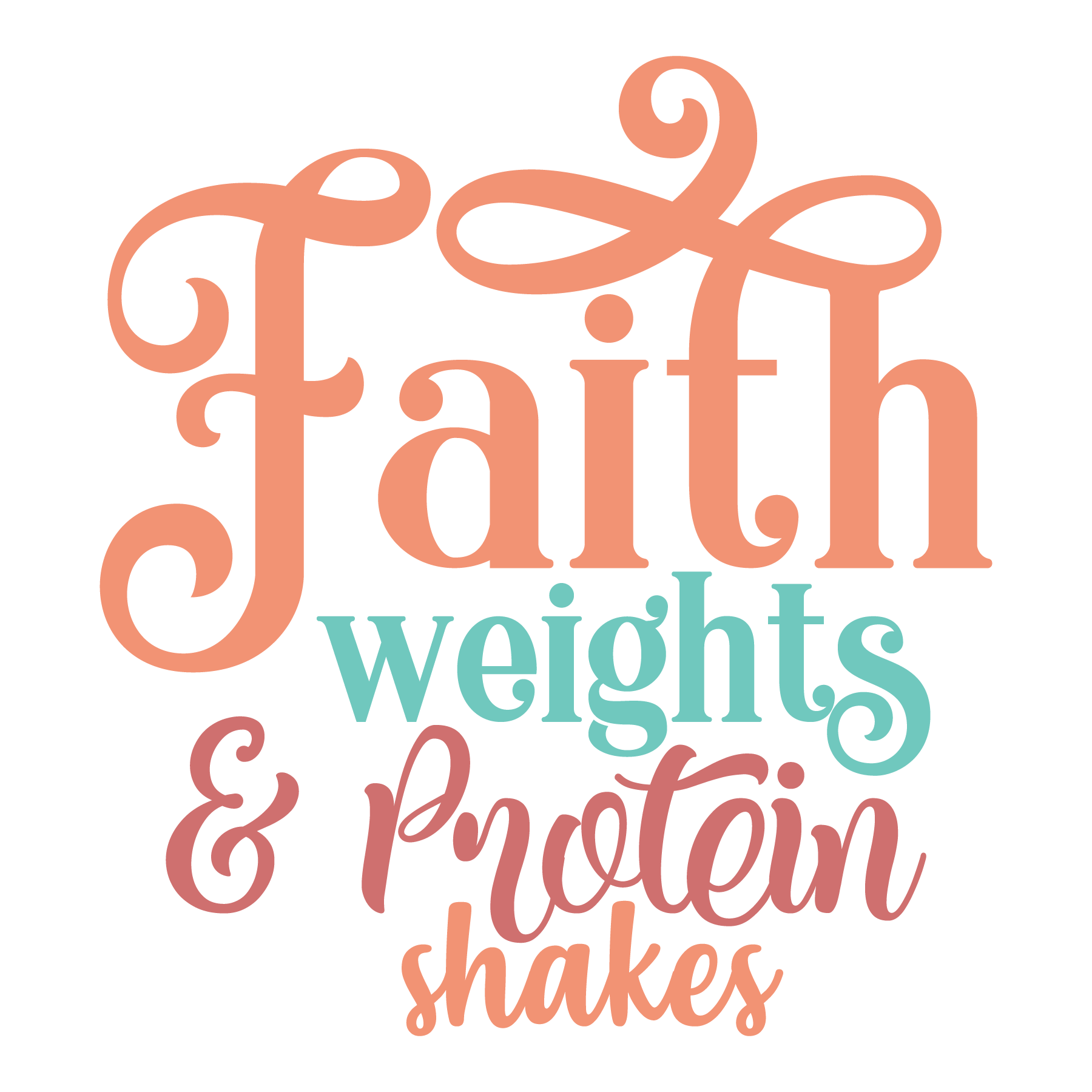 Inspirational Quote "Faith Weights & Protein Shakes" Motivational Sticker Vinyl Decal Motivation Stickers- 5" Vinyl Sticker Waterproof