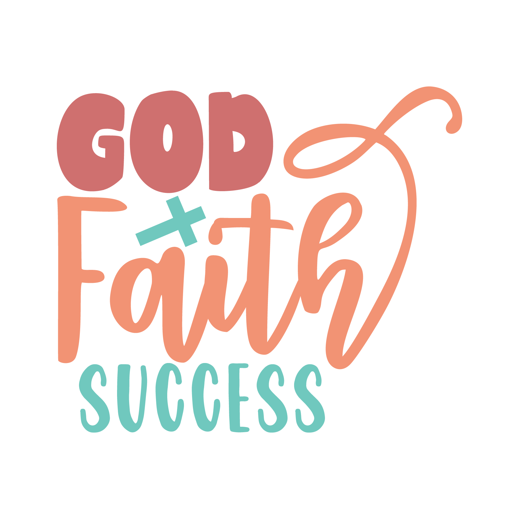 Inspirational Quote "God Faith Success, Sticker Gift" Motivational Sticker Vinyl Decal Motivation Stickers- 5" Vinyl Sticker Waterproof
