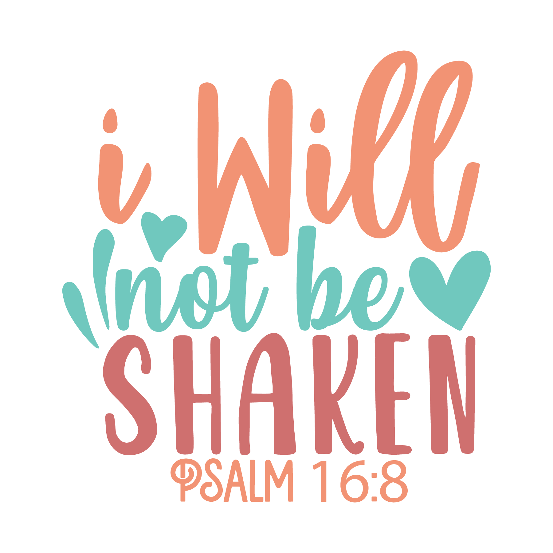 Inspirational Quote "I Will Not Be Shaken PSALM 16.8, Sticker Gift" Motivational Sticker Vinyl Decal Motivation Stickers- 5" Vinyl Sticker Waterproof