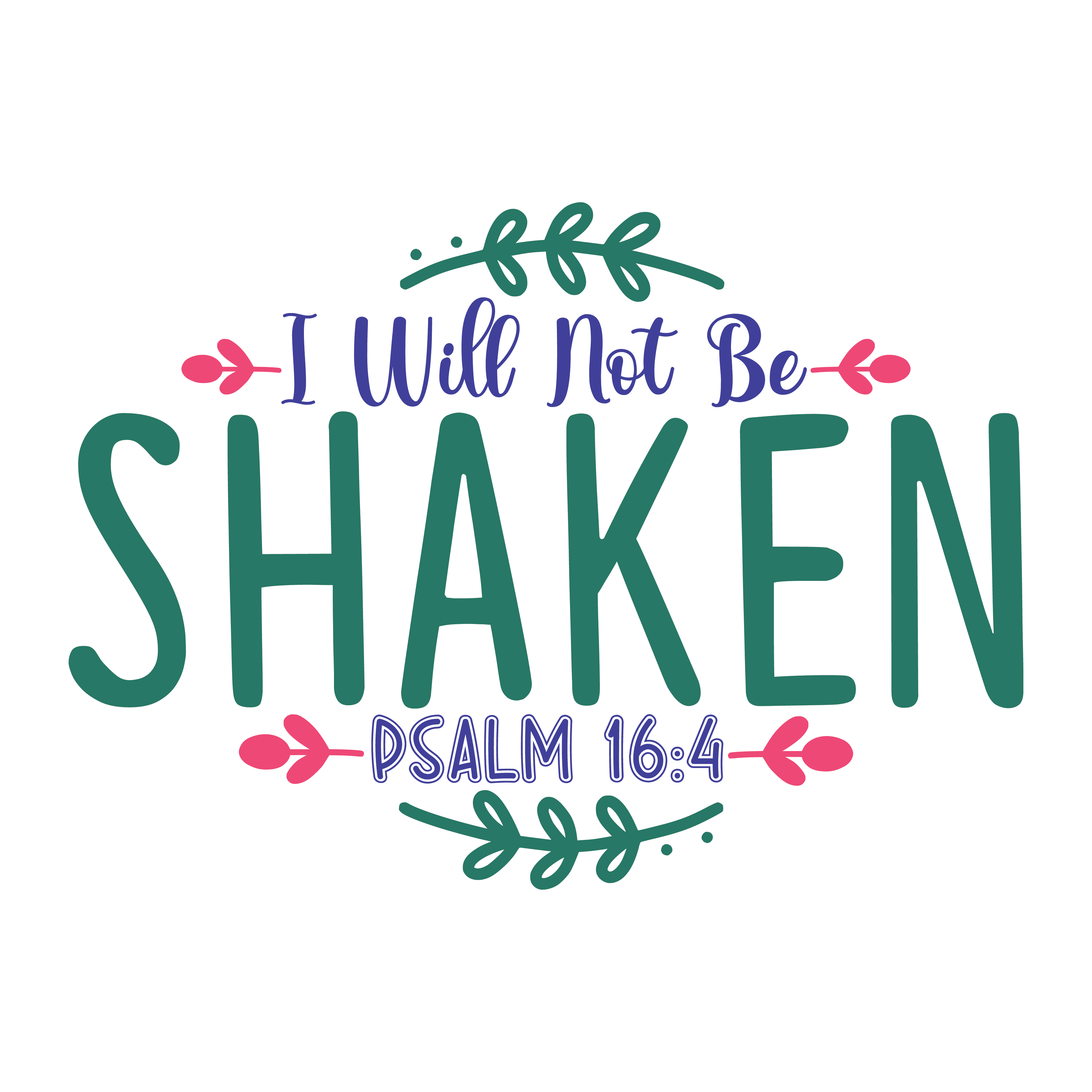 Inspirational Quote "I Will Not Be Shaken PSALM 16:4, Sticker Gift" Motivational Sticker Vinyl Decal Motivation Stickers- 5" Vinyl Sticker Waterproof