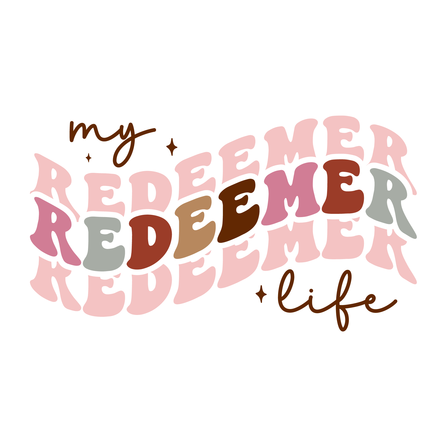 Inspirational Quote "My Redeemer Life" Motivational Sticker Vinyl Decal Motivation Stickers- 5" Vinyl Sticker Waterproof