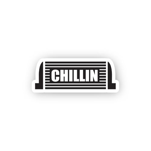 2 (Pieces) 3" and 5" Chillin Radiator Design Sticker, Waterproof Vinyl Decals for Many Purpose Like 