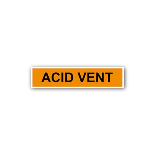 2 (Pieces) 3" and 5" Orange Acid Vent Identification Sticker, Waterproof Vinyl Decals for Many Purpo