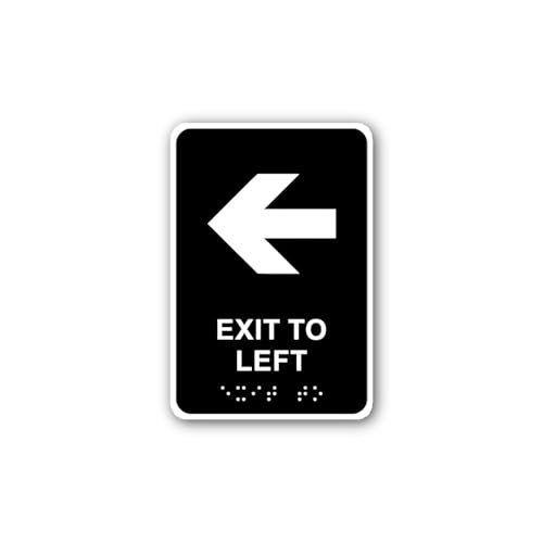 2 (Pieces) 3" and 5" Exit to Left Sign Sticker, Waterproof Vinyl Decals for Many Purpose Like Cars, 