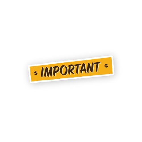 2 (Pieces) 3" and 5" Important Sign Sticker, Waterproof Vinyl Decals for Many Purpose Like Cars, Tru
