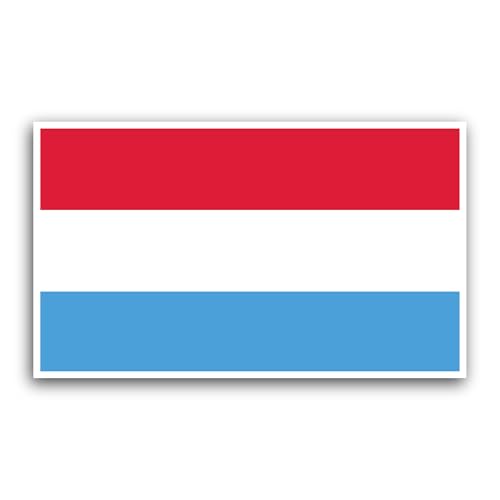 2 (Pieces) 3" and 5" Luxembourg Flag Sticker, Waterproof Vinyl Decals for Many Purpose Like Cars, Tr