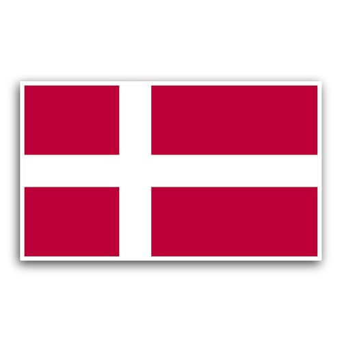 2 (Pieces) 3" and 5" Denmark Flag Sticker, Waterproof Vinyl Decals for Many Purpose Like Cars, Truck