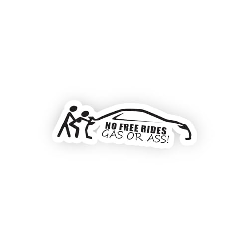 2 (Pieces) 3" and 5" No Free Rides Gas Sticker, Waterproof Vinyl Decals for Many Purpose Like Cars, 