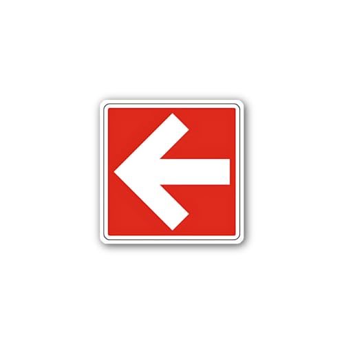 2 (Pieces) 3" and 5" Left Arrow Icon Sticker, Waterproof Vinyl Decals for Many Purpose Like Cars, Tr