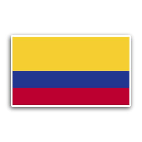 2 (Pieces) 3" and 5" Colombia Flag Sticker, Waterproof Vinyl Decals for Many Purpose Like Cars, Truc