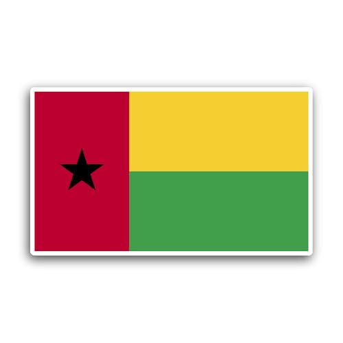 2 (Pieces) 3" and 5" Guinea - Bissau Flag Sticker, Waterproof Vinyl Decals for Many Purpose Like Car