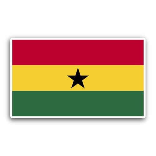 2 (Pieces) 3" and 5" Ghana Flag Sticker, Waterproof Vinyl Decals for Many Purpose Like Cars, Trucks,