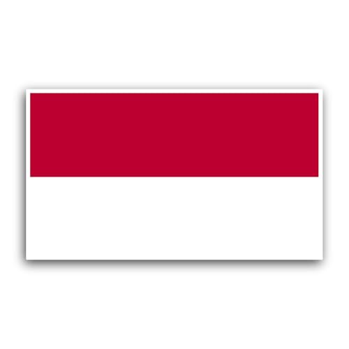 2 (Pieces) 3" and 5" Indonesia Flag Sticker, Waterproof Vinyl Decals for Many Purpose Like Cars, Tru