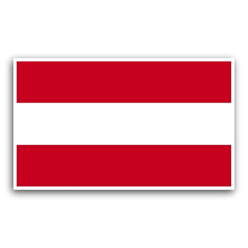 2 (Pieces) 3" and 5" Austria Flag Sticker, Waterproof Vinyl Decals for Many Purpose Like Cars, Truck