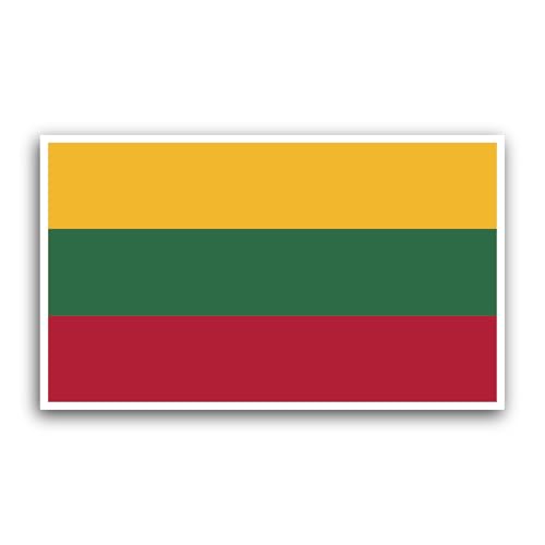 2 (Pieces) 3" and 5" Lithuania Flag Sticker, Waterproof Vinyl Decals for Many Purpose Like Cars, Tru