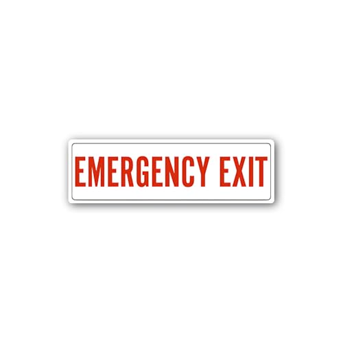 2 (Pieces) 3" and 5" Emergency exit Sign Icon Sticker, Waterproof Vinyl Decals for Many Purpose Like