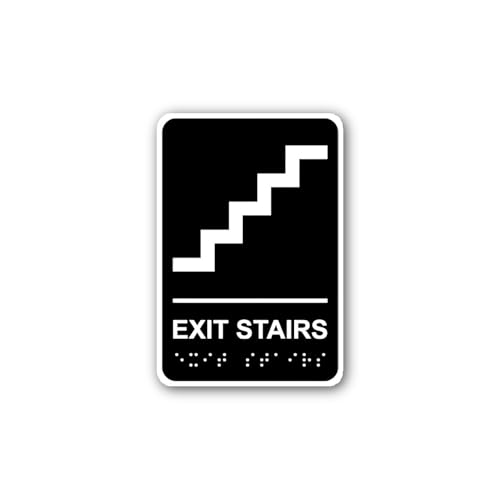 2 (Pieces) 3" and 5" Ada Braille Stair Sign Sticker, Waterproof Vinyl Decals for Many Purpose Like C