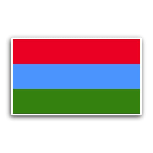2 (Pieces) 3" and 5" Karelia Flag Sticker, Waterproof Vinyl Decals for Many Purpose Like Cars, Truck
