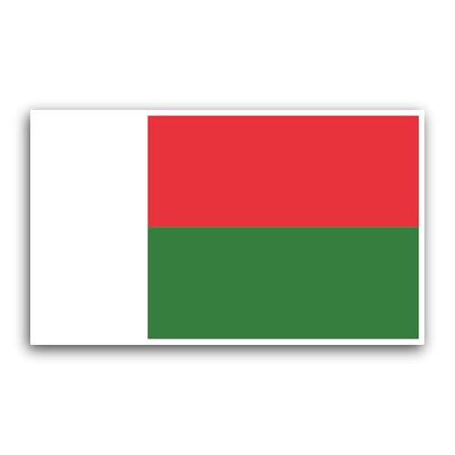 2 (Pieces) 3" and 5" Madagascar Flag Sticker, Waterproof Vinyl Decals for Many Purpose Like Cars, Tr