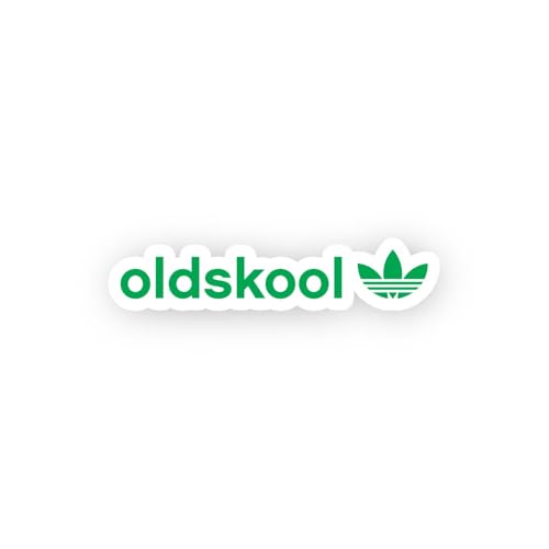 2 (Pieces) 3" and 5" Oldskool Leaf Logo Sticker, Waterproof Vinyl Decals for Many Purpose Like Cars,