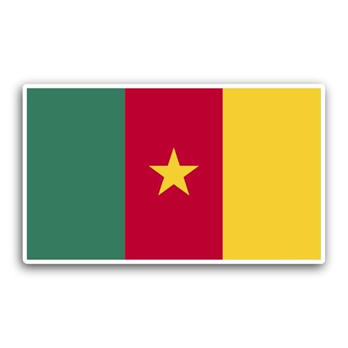 2 (Pieces) 3" and 5" Cameroon Flag Sticker, Waterproof Vinyl Decals for Many Purpose Like Cars, Truc