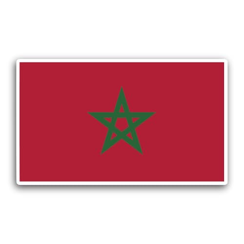 2 (Pieces) 3" and 5" Morocco Flag Sticker, Waterproof Vinyl Decals for Many Purpose Like Cars, Truck