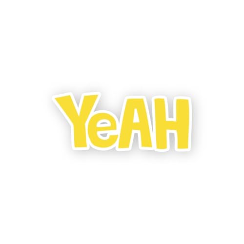 2 (Pieces) 3" and 5" Yeah Sign Sticker, Waterproof Vinyl Decals for Many Purpose Like Cars, Trucks, 