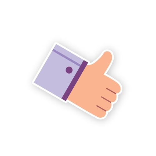 2 (Pieces) 3" and 5" Thumbs-up Hand Signal Sticker, Waterproof Vinyl Decals for Many Purpose Like Ca