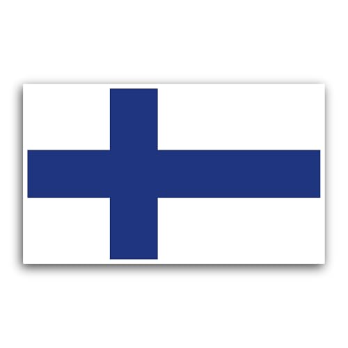 2 (Pieces) 3" and 5" Finland Flag Sticker, Waterproof Vinyl Decals for Many Purpose Like Cars, Truck