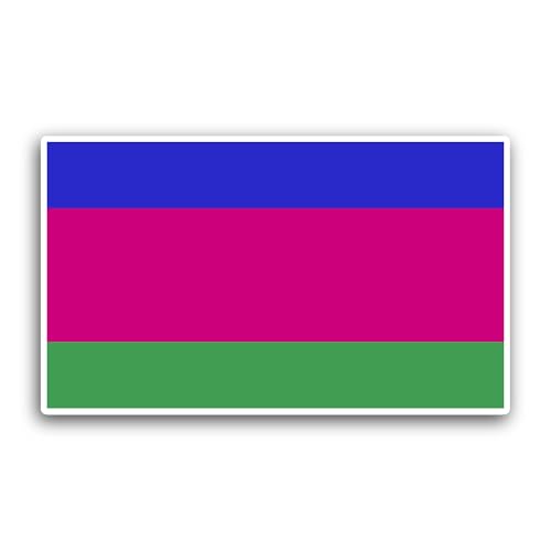 2 (Pieces) 3" and 5" Kuban Peoples Republic Flag Sticker, Waterproof Vinyl Decals for Many Purpose L