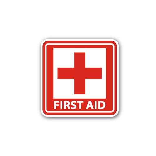 2 (Pieces) 3" and 5" a First aid Sign Sticker, Waterproof Vinyl Decals for Many Purpose Like Cars, T