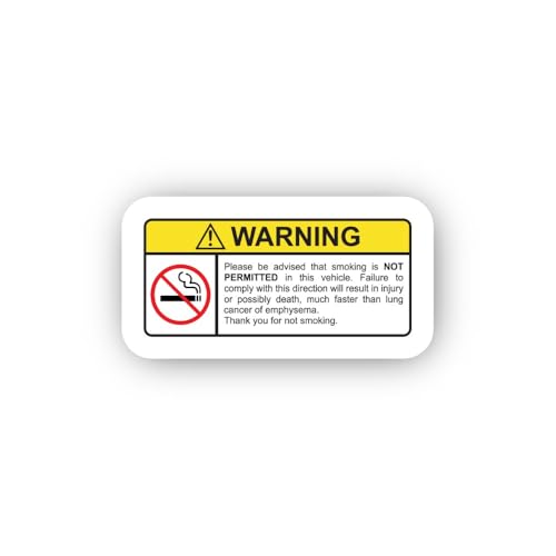 2 (Pieces) 3" and 5" Warning Sticker Sticker, Waterproof Vinyl Decals for Many Purpose Like Cars, Tr