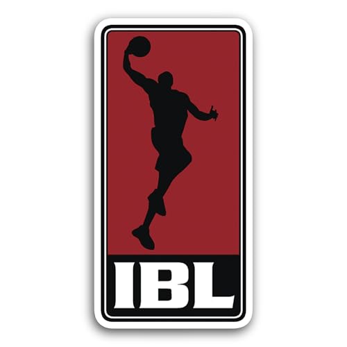 2 (Pieces) 3" and 5" International Basketball L3ague Sticker, Waterproof Vinyl Decals for Many Purpo