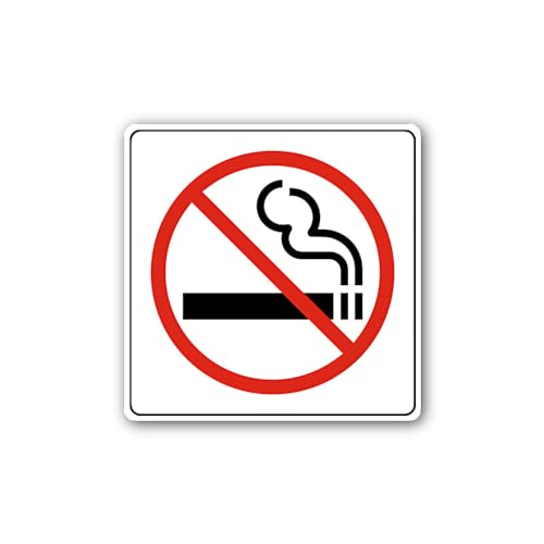 2 (Pieces) 3" and 5" No Smoking Sign Icon Sticker, Waterproof Vinyl Decals for Many Purpose Like Car