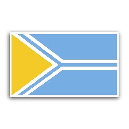 2 (Pieces) 3" and 5" Tuva Flag Sticker, Waterproof Vinyl Decals for Many Purpose Like Cars, Trucks, 