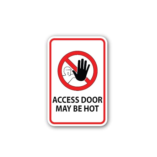 2 (Pieces) 3" and 5" ACCESS DOOR MAY BE HOT Sticker, Waterproof Vinyl Decals for Many Purpose Like C