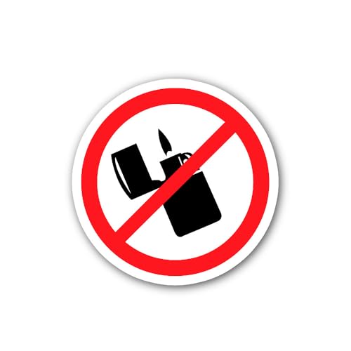 2 (Pieces) 3" and 5" No Lighters Sign Sticker, Waterproof Vinyl Decals for Many Purpose Like Cars, T