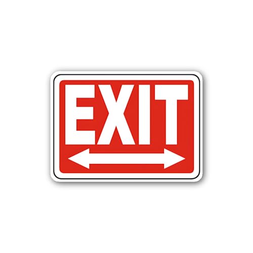 2 (Pieces) 3" and 5" Universal Directional Exit Sign Sticker, Waterproof Vinyl Decals for Many Purpo
