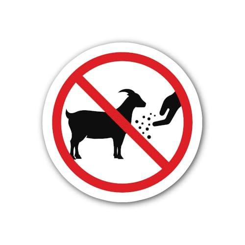 2 (Pieces) 3" and 5" Do not Feed The Goat Sign Sticker, Waterproof Vinyl Decals for Many Purpose Lik