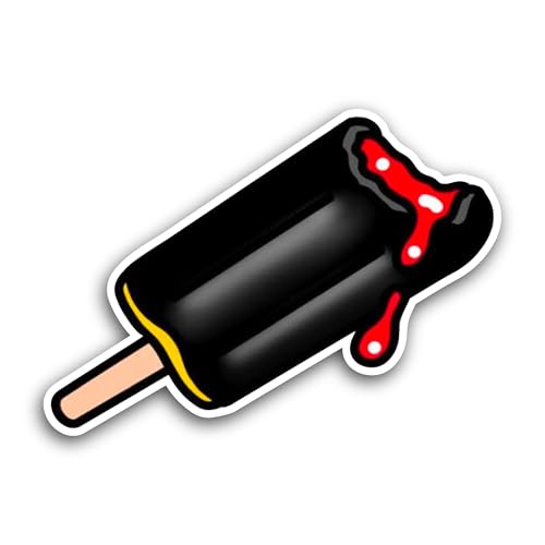 2 (Pieces) 3" and 5" Black Popsicle Sticker, Waterproof Vinyl Decals for Many Purpose Like Cars, Tru