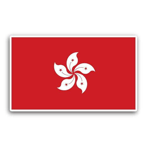 2 (Pieces) 3" and 5" Hong Kong Flag Sticker, Waterproof Vinyl Decals for Many Purpose Like Cars, Tru