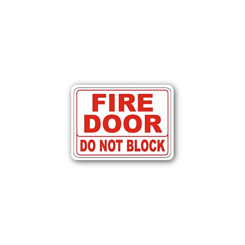 2 (Pieces) 3" and 5" FIRE Door DO NOT Block Sticker, Waterproof Vinyl Decals for Many Purpose Like C