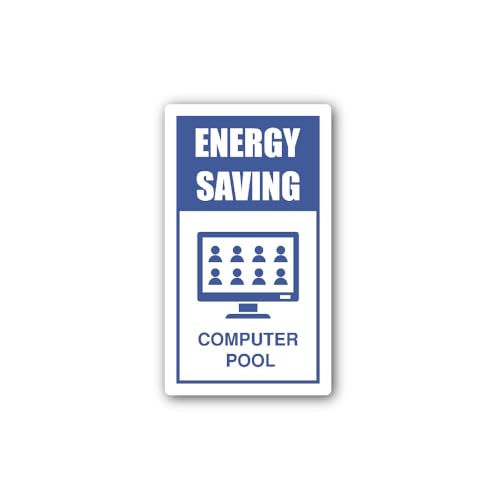 2 (Pieces) 3" and 5" Energy Saving Computer Pool Sign Sticker, Waterproof Vinyl Decals for Many Purp